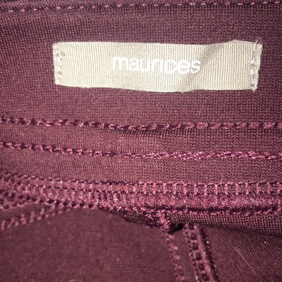 NWOT Maurice’s burgundy jeggings skinny  leggings jeans stretch jegging tights - Picture 10 of 11